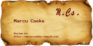 Marcu Cseke névjegykártya